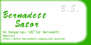 bernadett sator business card